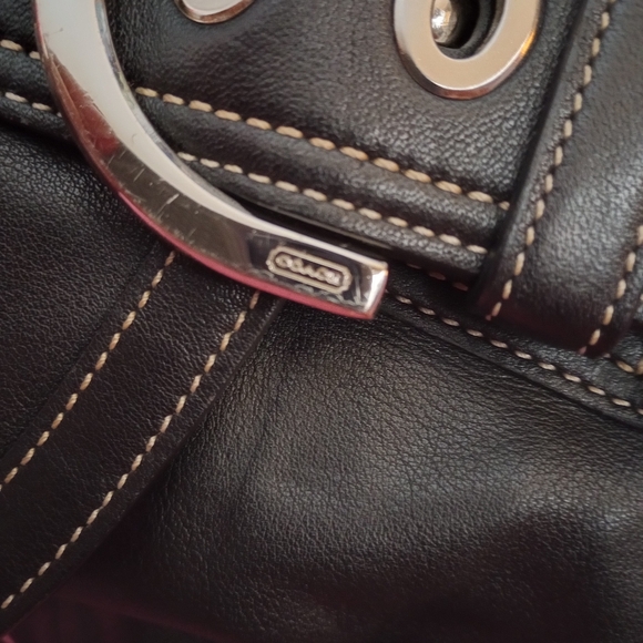 Authentic COACH Soho Black Leather Drawstring Backpack EUC! 3559 - Picture 3 of 8